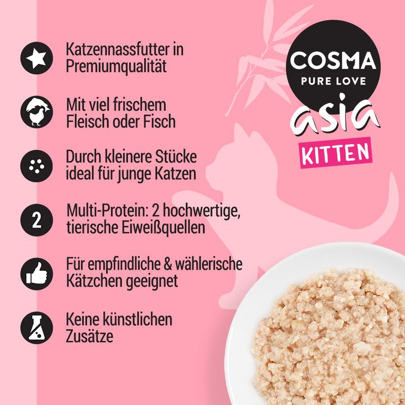 Cosma Asia Kitten in Jelly 6 x 85g Tuna with Salmon