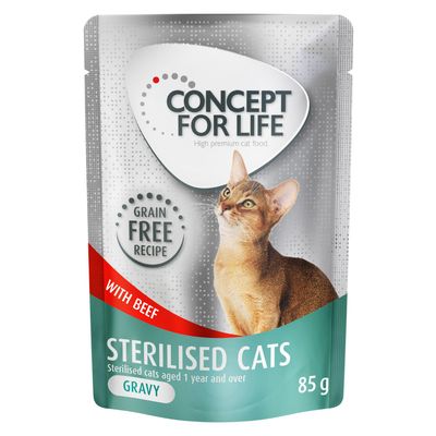 Concept for Life Sterilised Cats Beef Grain-Free - in Gravy 12 x 85g