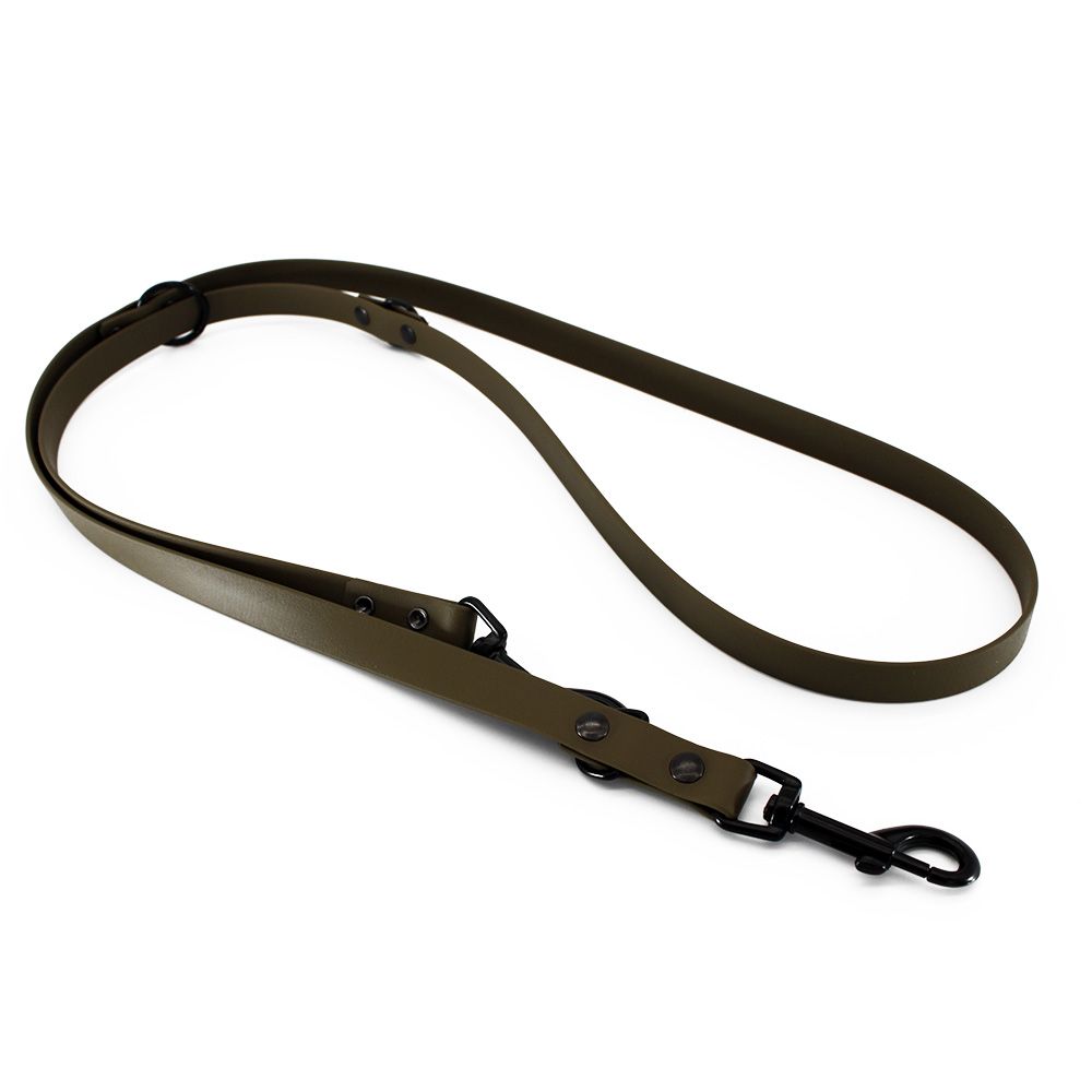 Home Adjustable BioThane® lead, olive 200 cm long, 19 mm wide
