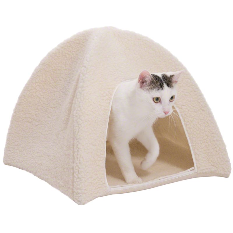Fleecy Sheepskin Cat Den 43.5 x 43.5 x 40cm (L x W x H)