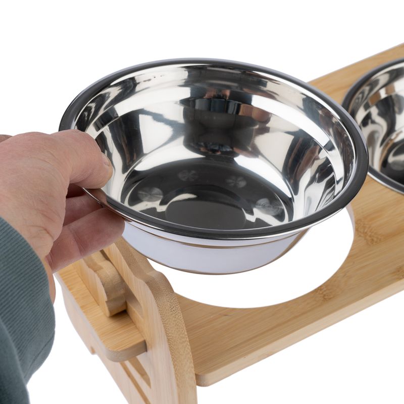 Modern Living Ubud Double Bowl with Bamboo Stand 550ml