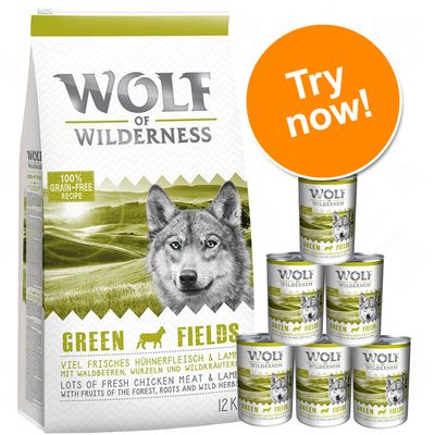 Wolf of Wilderness Trial Pack: Dry & Wet Food Trial Pack I: 12kg + 6x400g Lamb