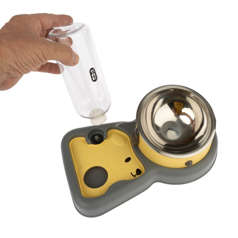 TIAKI Food and Water Dispenser 2-in-1 200ml Bowl & 500ml Bottle