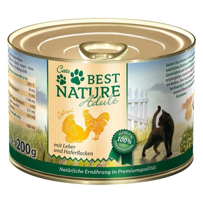 Best Nature Cat Adult Saver Pack 12 x 200g Poultry & Liver