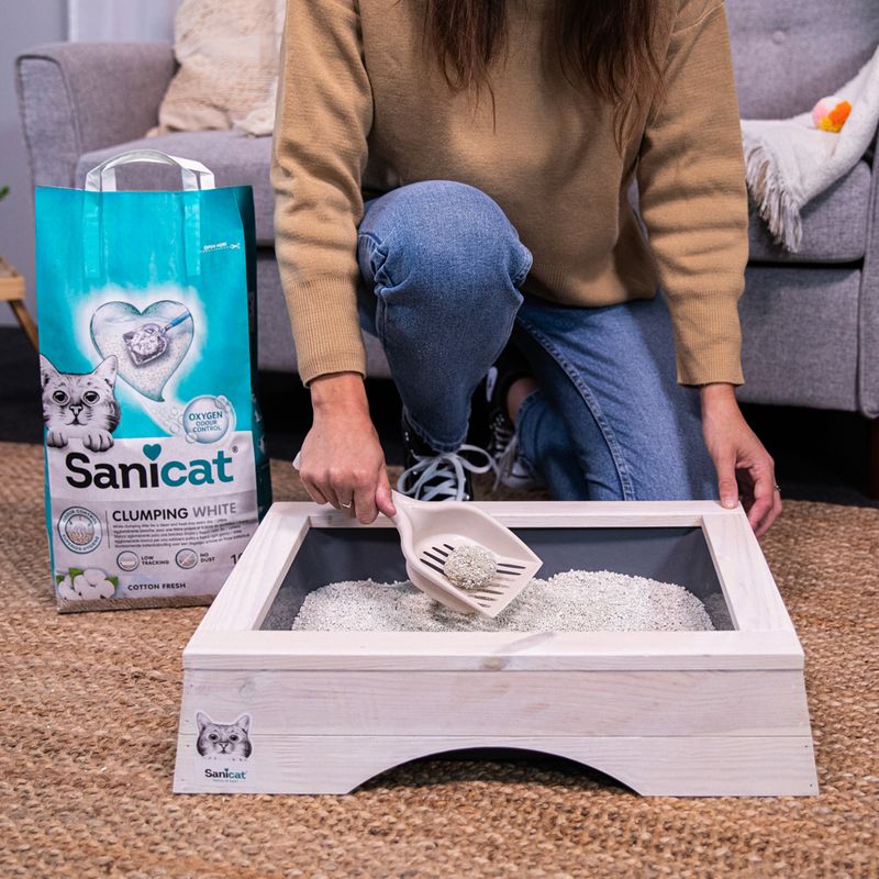 Sanicat Cotton Fresh Clumping White Cat Litter 10l