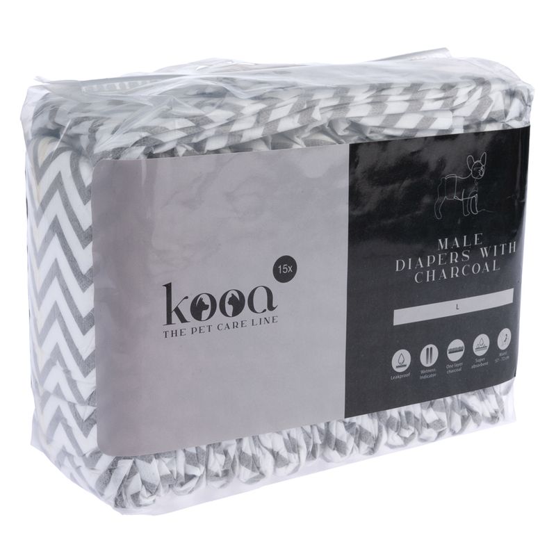 kooa Male Nappies with Charcoal Extra Small (15 Nappies)