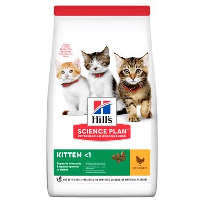 Hill's Science Plan Dry Cat Food + 3 x 85g Wet Cat Food Free! * Kitten Chicken (3kg) + Kitten Turkey (85g)