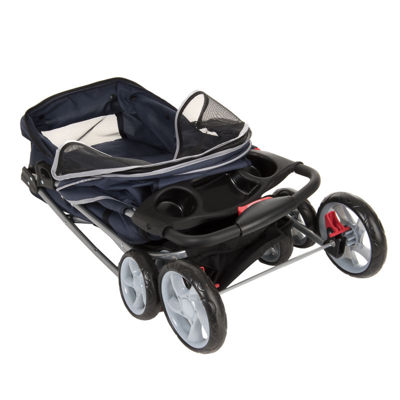 Sporty Pet Stroller for Small Dogs Navy Blue & Grey