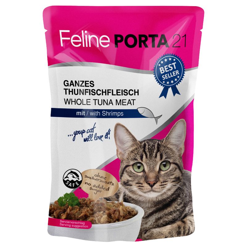 Feline Porta 21 Pouches 6 x 100g Whole Tuna with Surimi