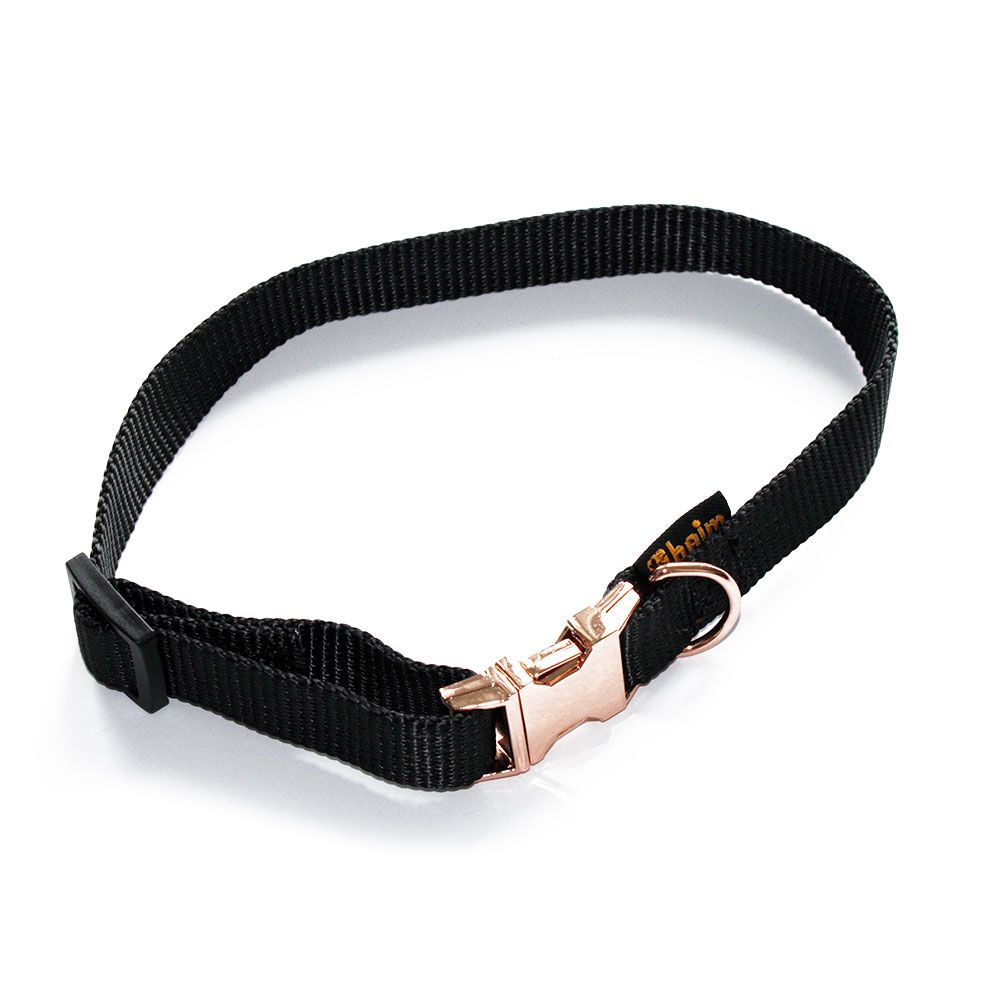 Home Collar Locked Rosé, Black 30-50 cm neck circumference, W 18 mm