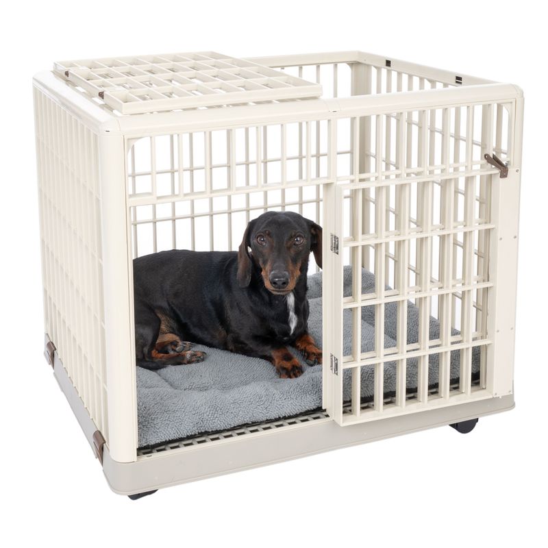 TIAKI Indoor Pet Crate with Cushion Size S: 64.5 x 50 x 56 cm (L x W x H)