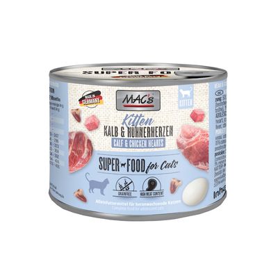 Saver Pack MAC's Cat 12 x 200 g Kitten (veal & chicken hearts)
