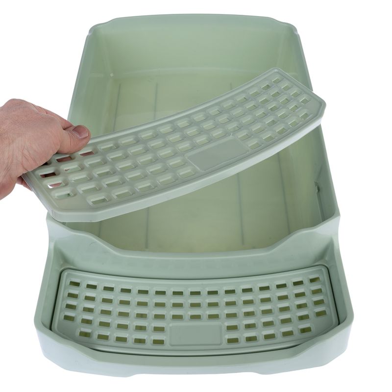 kooa Hooded Litter Draw with Litter Drawer White / Mint