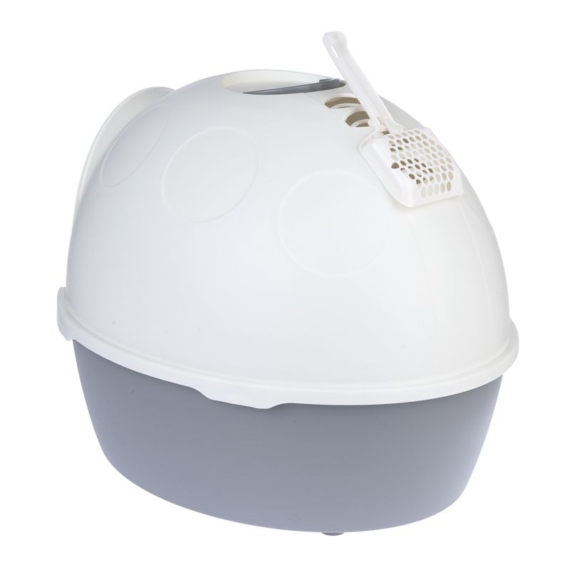 TIAKI Cinder Hooded Litter Tray Dark grey / white