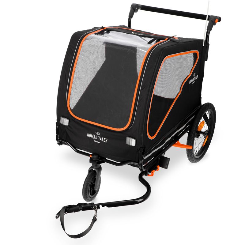Nomad Tales Spirit Bike Trailer - Ebony/Tangerine 145 x 72 x 102 cm (L x W x H), up to 45kg