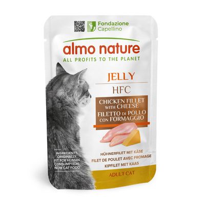 Almo Nature HFC Jelly Pouch Saver Pack 24 x 55g Chicken Fillet with Cheese