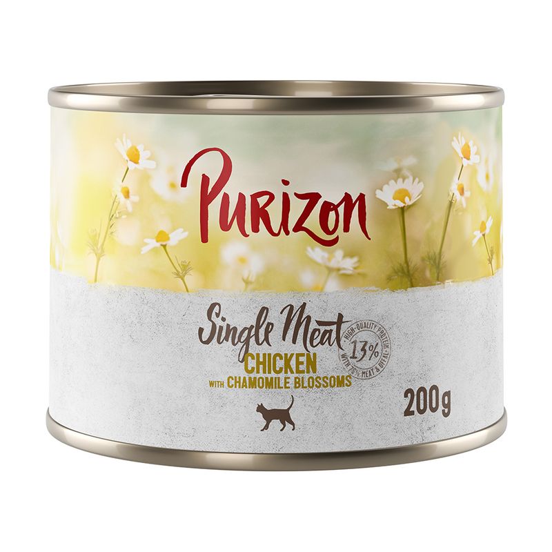 1 x 200g Purizon Single Meat Chicken Wet Cat Food - Try Now!* Chicken with Chamomile Blossoms (200g)