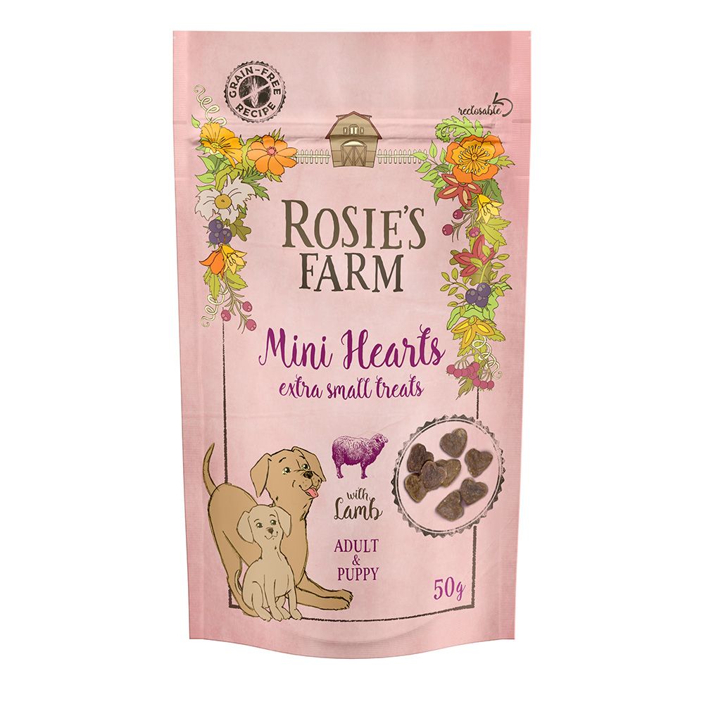 Rosie's Farm Puppy & Adult Mini Hearts - Lamb 50g