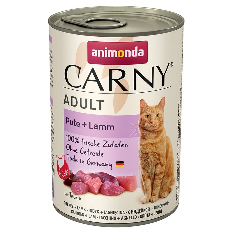 6 x 400g animonda Carny Wet Cat Food + animonda Carny Cat Snack Free! * Adult Meat Saucer (6 x 400g) + Adult Crunchy Beef & Chicken (50g)