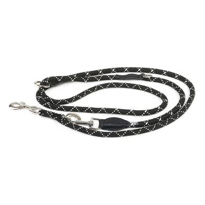 JULIUS-K9 IDC® Adjustable Rope Lead Black: 220cm Length, diameter 12mm