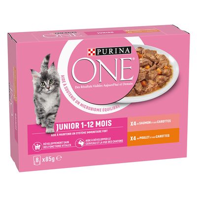 PURINA ONE Junior 8 x 85g Chicken & Salmon