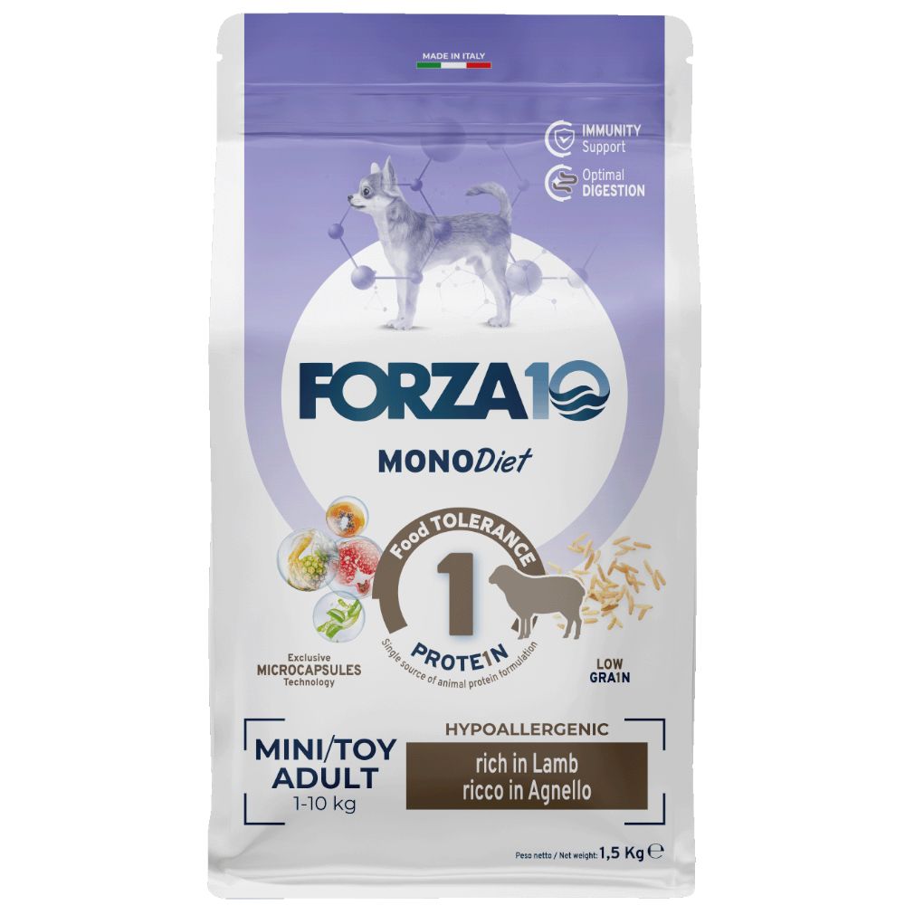 FORZA10 Mini & Toy Diet Lamb with Rice Croquettes for dogs 1.5 kg