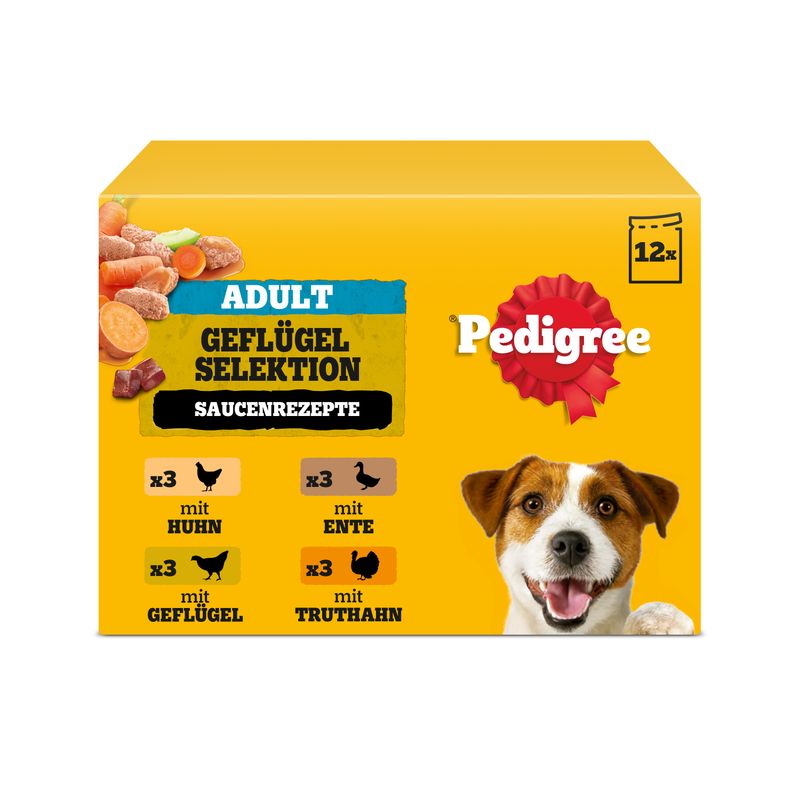 Pedigree Pouch in Gravy Multipack Mixed Selection (4 Varieties): 12 x 100g