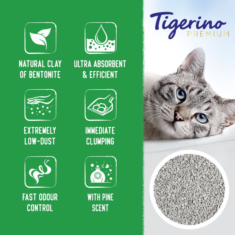 Tigerino Premium Cat Litter - Pine 12kg