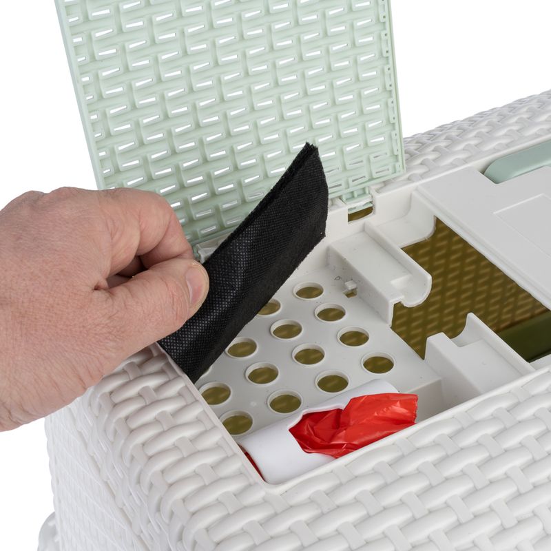 kooa Hooded Litter Draw with Litter Drawer White / Mint