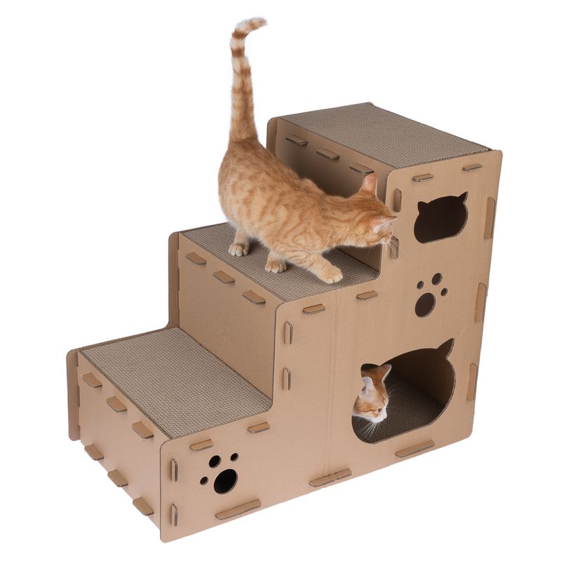 TIAKI Scratching Stairs Puzzle for Cats 70 x 40 x 60 cm (L x W x H)