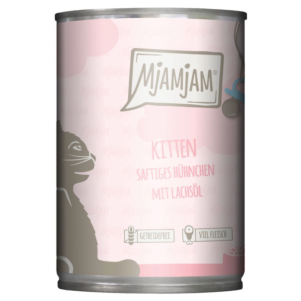 MjAMjAM Kitten 6 x 400g Juicy Chicken with Salmon Oil
