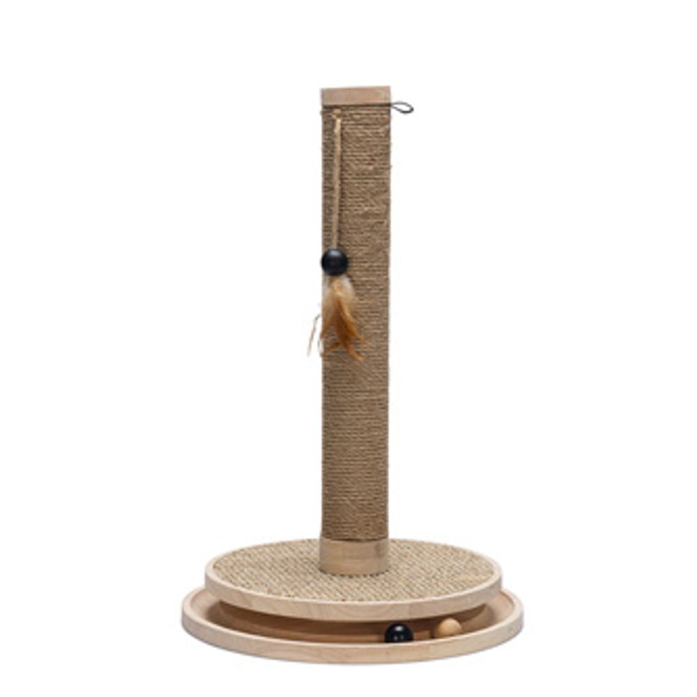 Designed by Lotte Zavi Wooden Scratching Post brown