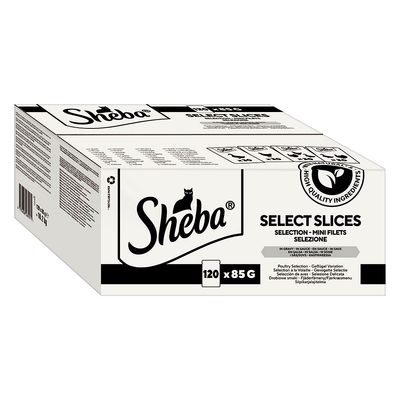 Sheba Pouches Select Slices in Gravy Mega Pack 120 x 85g Poultry Collection in Gravy