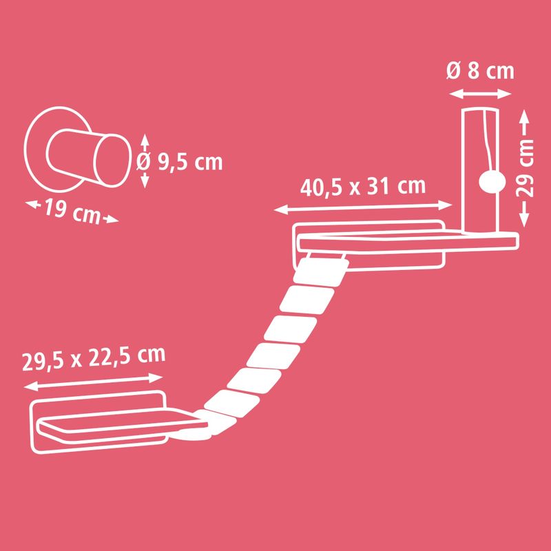 Kerbl Pet Climbing Wall Matterhorn for Cats - Beige Beige - 6-piece Set