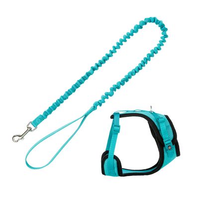 Trixie Mesh Y-Harness with Elastic Leash turquoise