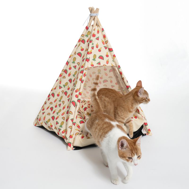 TIAKI Tropical Teepee Pet Den approx. diameter 65 x (H) 75 cm