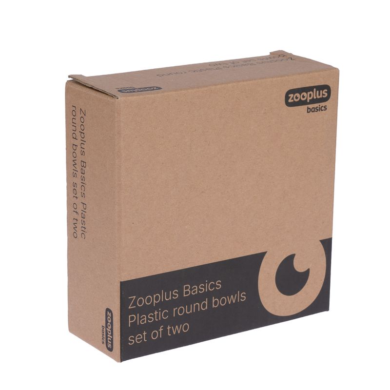 zooplus Basics Plastic Round Cat Bowls 2 x 300ml