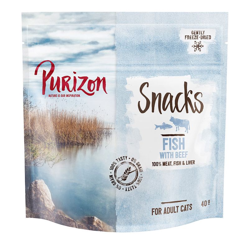 Purizon Cat Snacks Grain-Free Mixed Trial Pack 3 x 40g Chicken with Fish / Lamb with Fish / Fish with Beef