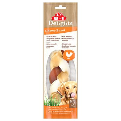 8in1 Delights Plaited Chew Chicken 80g