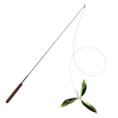 TIAKI Telescopic Cat Fishing Rod with Feathers 1 Toy
