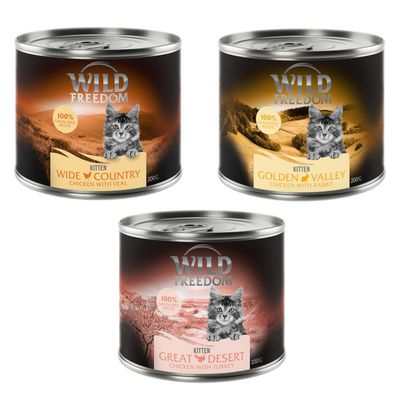 Wild Freedom Kitten Saver Pack 12 x 200g Mixed Pack (3 Varieties)