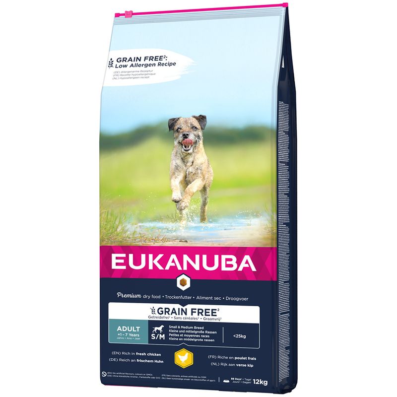 Eukanuba Grain Free Small & Medium Breed Adult - Chicken 12kg