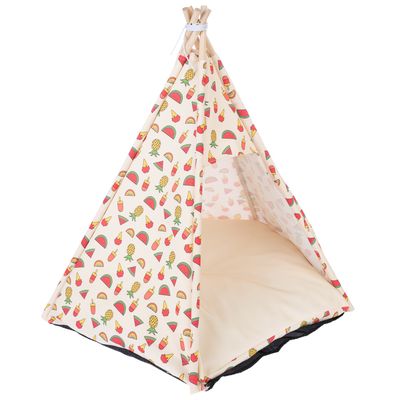 TIAKI Tropical Teepee Pet Den approx. diameter 65 x (H) 75 cm