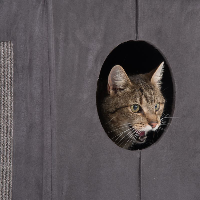 Soft'n Scratchy Collapsible Cat Tower Charcoal / White