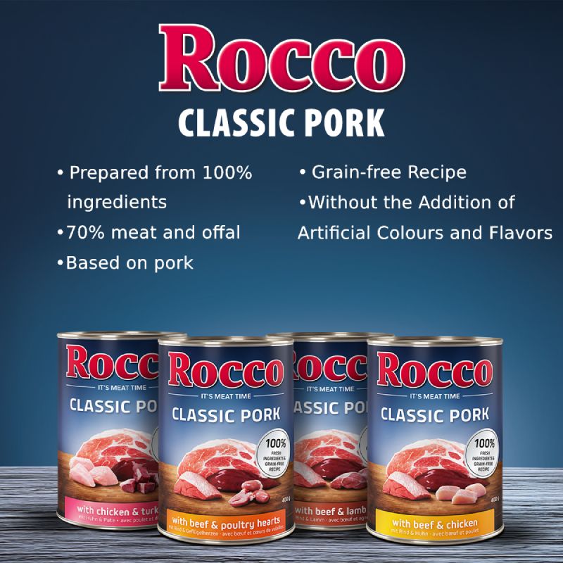 Rocco Classic Pork Saver Pack 24 x 800g Beef & Chicken