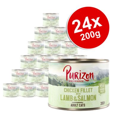 Purizon Adult Saver Pack 24 x 200g Chicken Fillet with Turkey & Salmon