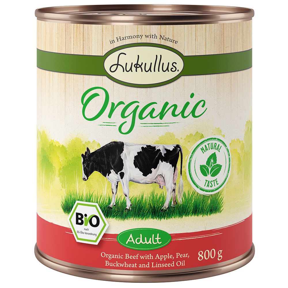 Lukullus Organic Adult Beef with Apple (gluten-free) 6 x 400 g