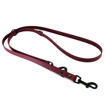 Home adjustable BioThane lead, bordeaux 200 cm long, 19 mm wide