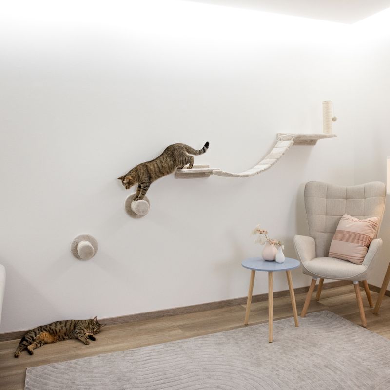 Kerbl Pet Climbing Wall Matterhorn for Cats - Beige Beige - 6-piece Set