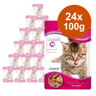 Super Benek Super Chunks Kitten 24 x 100g Lamb in Sauce
